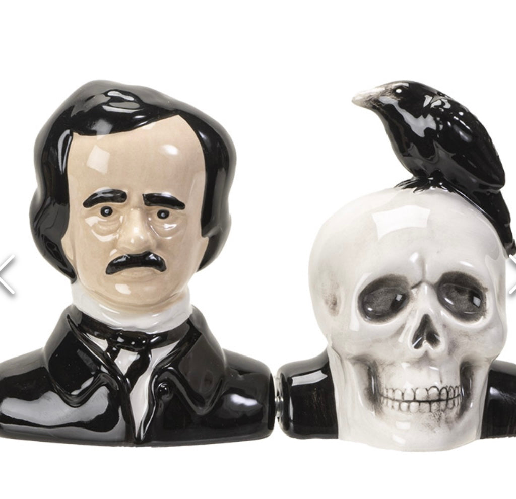 Poe salt and pepper shaker set