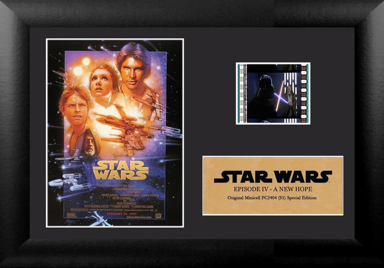 Star Wars Episode IV A New Hope Authentic Minicell FilmCells Framed Desktop Presentation